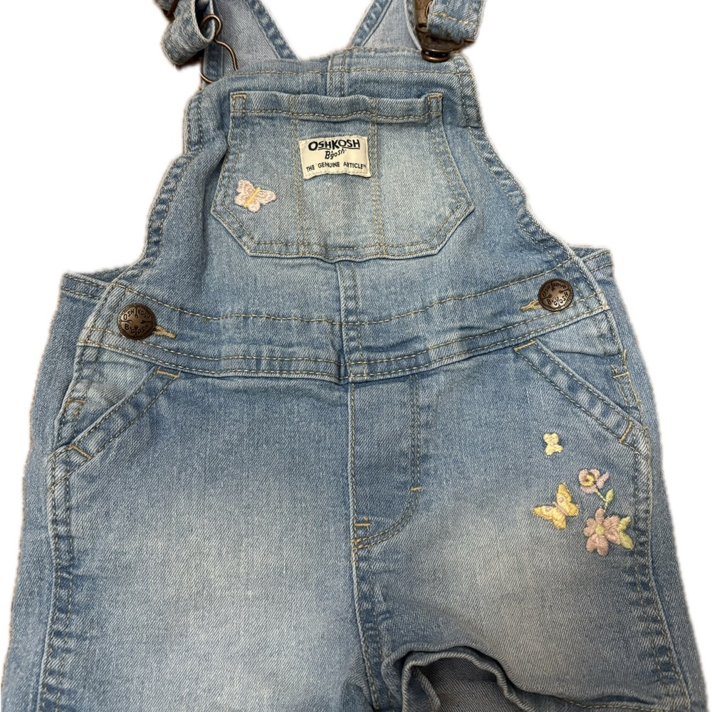 Vintage Oshkosh Denim Overalls with Embroidered Accents